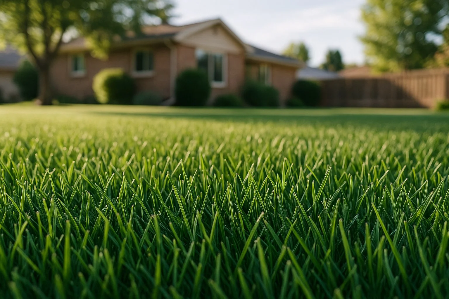 Manicured cool-season lawn in Littleton, Colorado